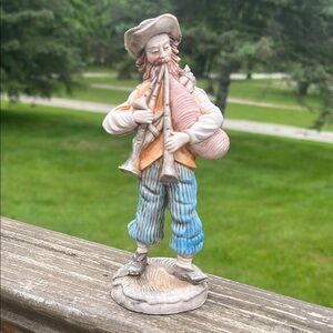 Handcrafted Musician (Plastic) Figurine in Blue and Orange Italy